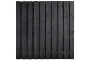 naaldhout tuinscherm 15mm 180x180cm 21 planks zwart gedompeld
