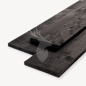douglas plank | zwart | ruw | bandgezaagd | 2x20 cm