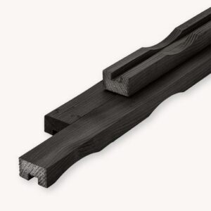 Vuren ventilatie lat - zwart - 2,1x4,5 cm - 480 cm