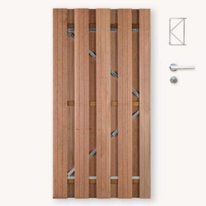 Tuindeur Solide - hardhout - gemiddelde doorkijk - verzinkt frame
