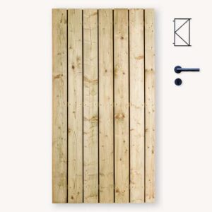 Tuindeur Solide - vuren - geen doorkijk - zwart frame