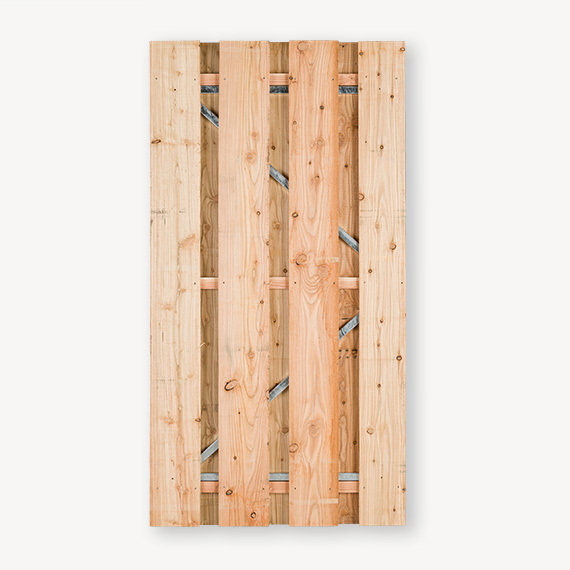 Tuindeur Solide - douglas fijnbezaagd, brede plank - gemiddelde doorkijk - verzinkt frame - Afbeelding 2