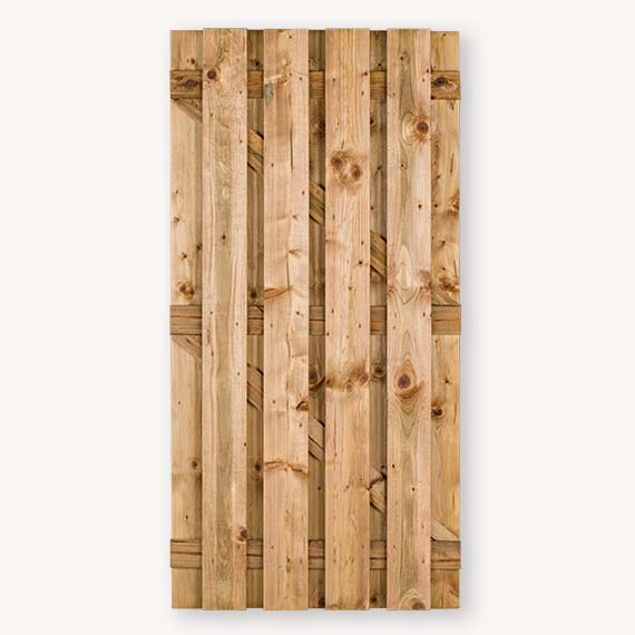 Tuindeur Hoogkarspel - bruin grenen - 180x90 cm