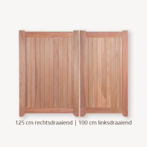 Hardhouten poort dubbel - 180x225 cm