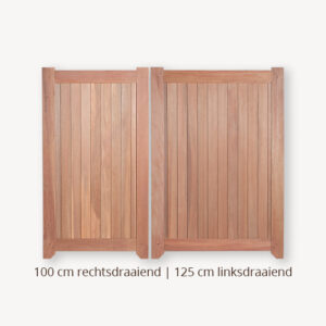 Hardhouten poort dubbel - 180x225 cm