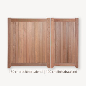 Hardhouten poort dubbel - 180x250 cm