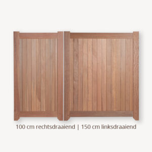 Hardhouten poort dubbel - 180x250 cm