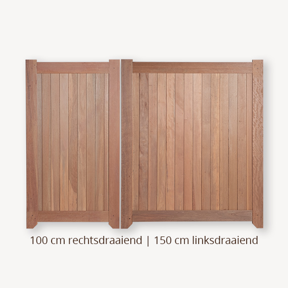 Hardhouten poort dubbel - 180x250 cm