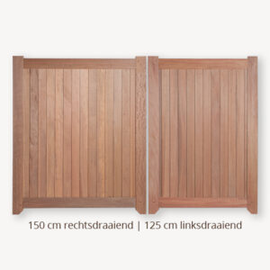 Hardhouten poort dubbel - 180x275 cm