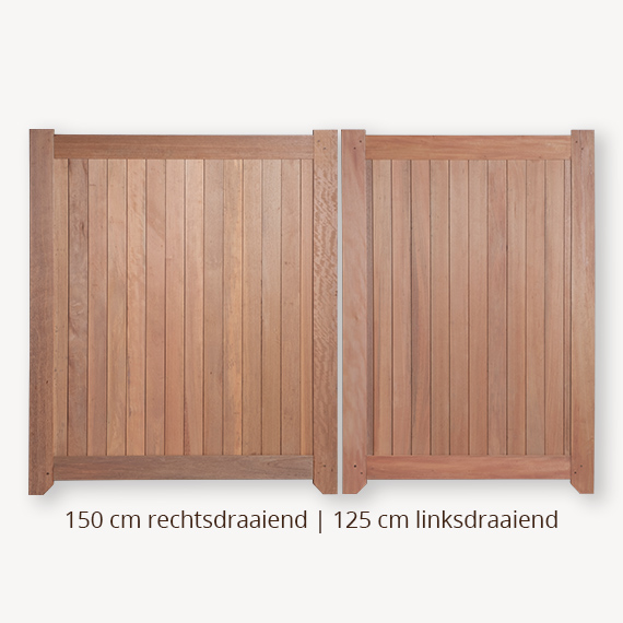 Hardhouten poort dubbel - 180x275 cm