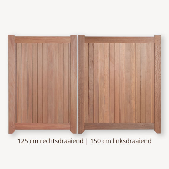 Hardhouten poort dubbel - 180x275 cm