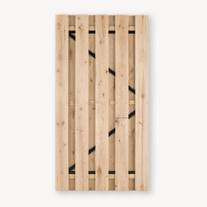 Tuindeur Solide - eiken zw - pa 7,5 cm - 190x100 cm