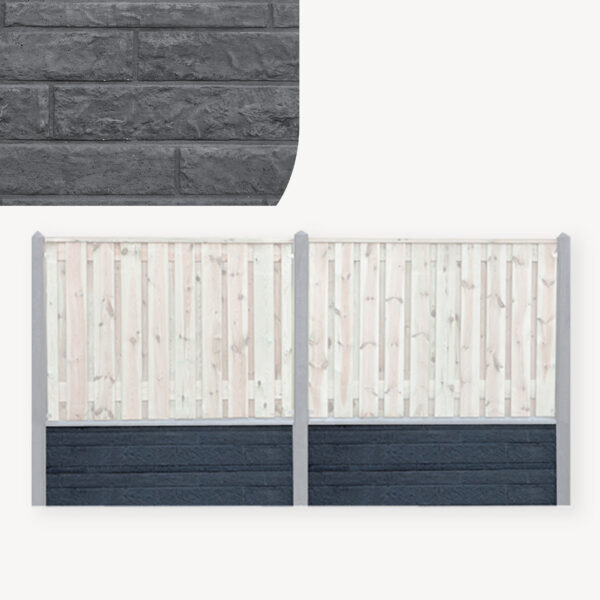 Betonplaat - rotsmotief - antraciet - 36 cm - lengte 184 cm - Afbeelding 2