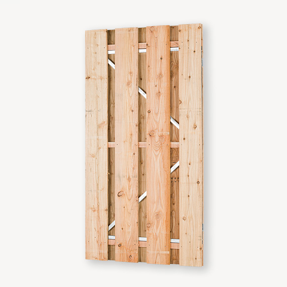 Tuindeur Solide - douglas fijnbezaagd, brede plank - gemiddelde doorkijk - verzinkt frame - Afbeelding 3