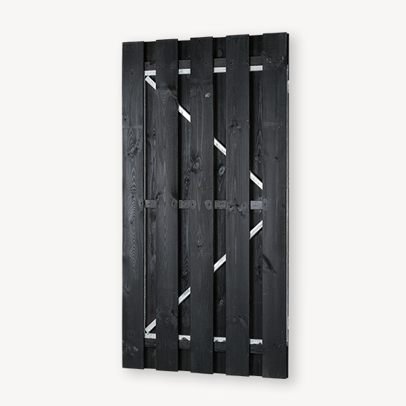 Tuindeur Solide - zwart grenen - gemiddelde doorkijk - verzinkt frame - Afbeelding 2