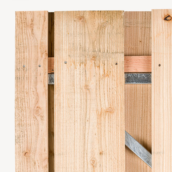 Tuindeur Solide - douglas fijnbezaagd, brede plank - gemiddelde doorkijk - verzinkt frame - Afbeelding 4