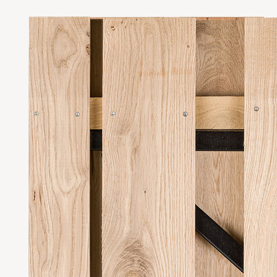Tuindeur Solide - eikenhout - gemiddelde doorkijk - zwart frame - Afbeelding 4