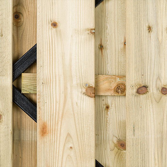 Tuindeur Solide - grenen - gemiddelde doorkijk - zwart frame - Afbeelding 4