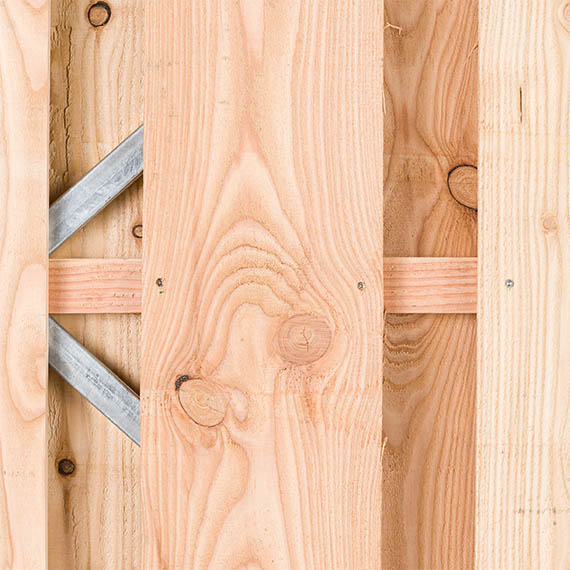 Tuindeur Solide - douglas fijnbezaagd, brede plank - gemiddelde doorkijk - verzinkt frame - Afbeelding 5