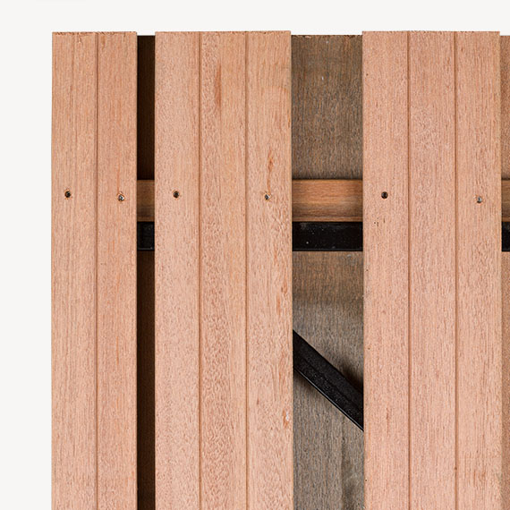 Tuindeur Solide - hardhout - gemiddelde doorkijk - zwart frame - Afbeelding 4