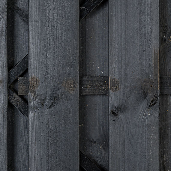 Tuindeur Solide - zwart grenen - gemiddelde doorkijk - zwart frame - Afbeelding 4