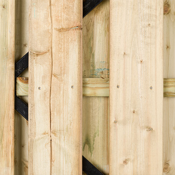 Tuindeur Solide - vuren - gemiddelde doorkijk - zwart frame - Afbeelding 4