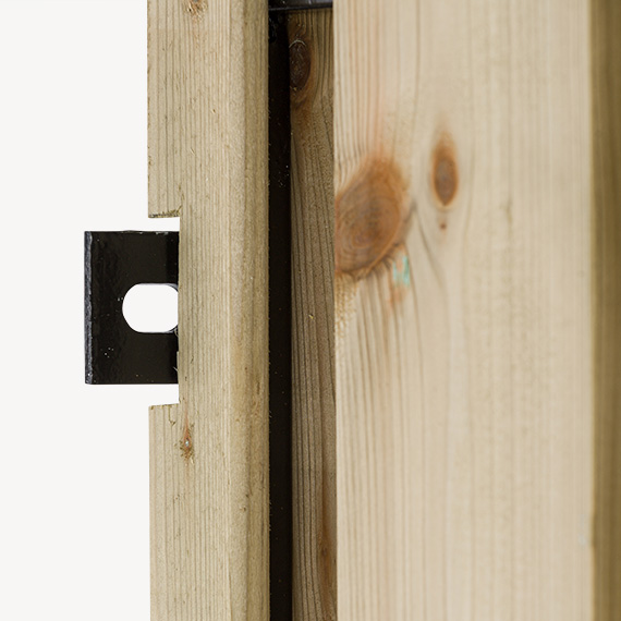 Tuindeur Solide - grenen - gemiddelde doorkijk - zwart frame - Afbeelding 5