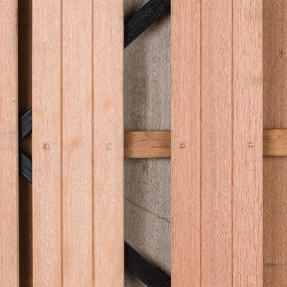 Tuindeur Solide - hardhout - gemiddelde doorkijk - zwart frame - Afbeelding 5