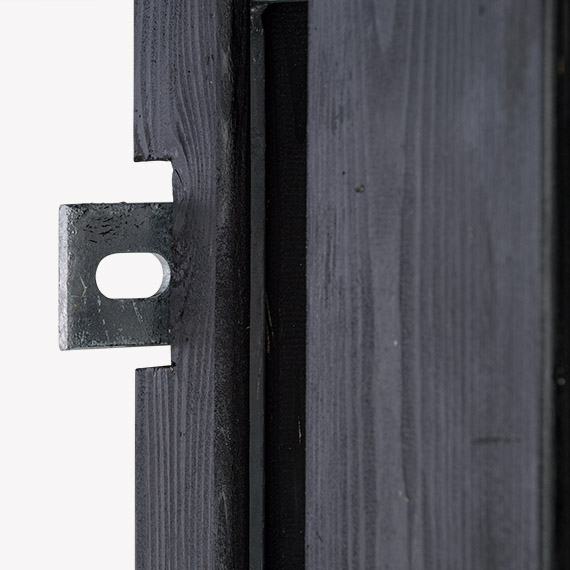 Tuindeur Solide - zwart grenen - gemiddelde doorkijk - verzinkt frame - Afbeelding 5
