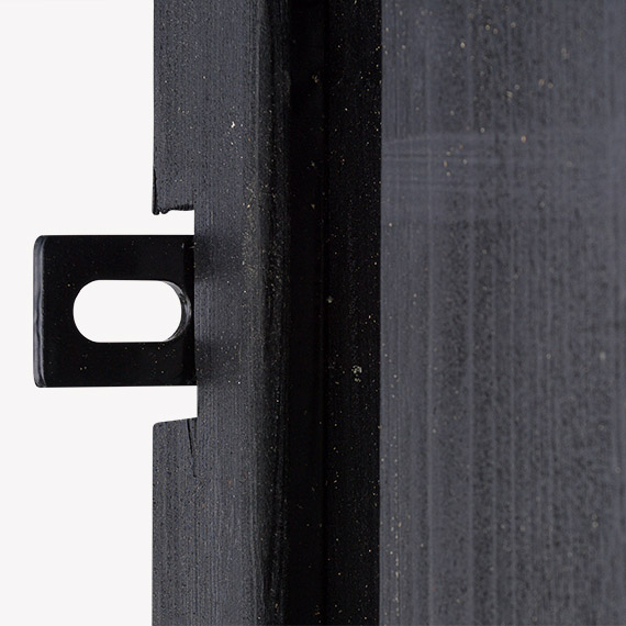 Tuindeur Solide - zwart grenen - gemiddelde doorkijk - zwart frame - Afbeelding 5