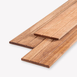 Hardhouten plank - geschaafd met v-groef - 1,6x14,5 cm - 245 cm