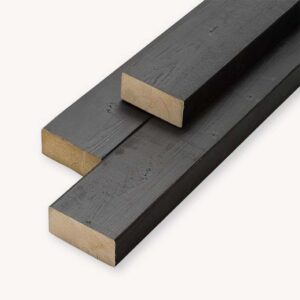 Vuren balk - zwart grenen - 4,5x9,5 cm