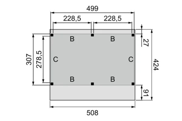 kapschuur, premium 500x310cm (incl. zinken dakgootset) op = op